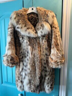 Genuine Lynx Fur Coat Size XS